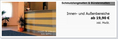 Schmutzfangmatten für Innen und Aussenbereiche